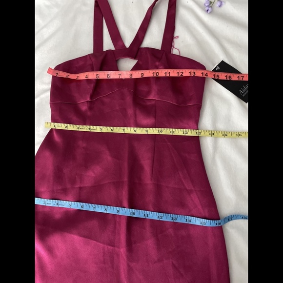 NEW $175 Aidan by Aidan‎ Mattox Liquid Satin Dress in Raspberry [SZ 0 ] - Picture 12 of 12